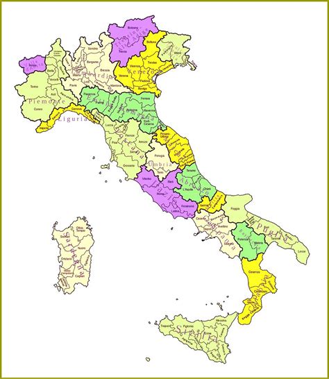 Map Of Italy With Provinces